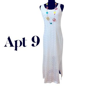 Apt 9 long white lace sleeveless dress